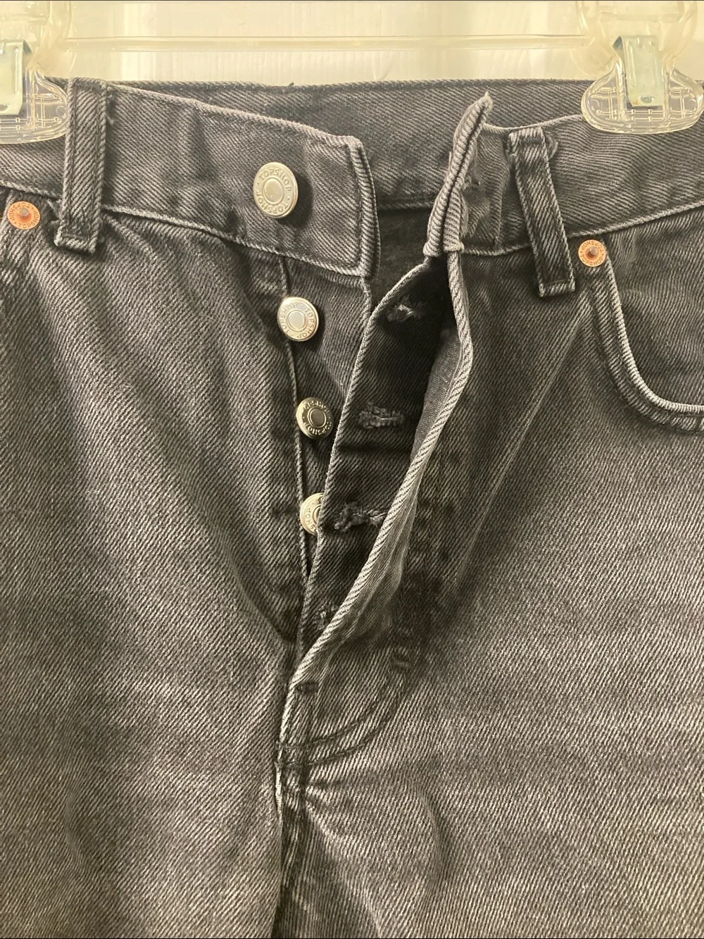 Topshop Black Straight-Leg Women's Jeans - Picture 4 of 7